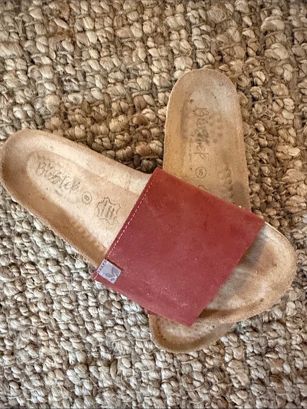 Red Suede Slide Sandals - Women